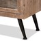 Baxton Studio Calida Mid-Century Modern Whitewashed Natural Brown Finished Wood and Rattan 2-Drawer Nightstand 178-11412-Zoro - alternate 2